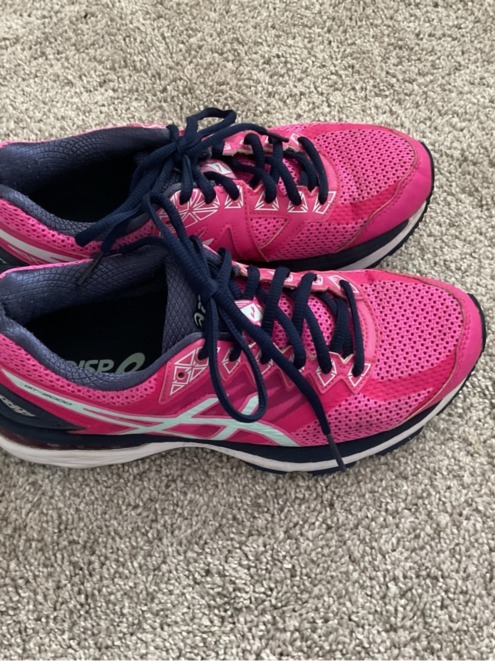Asics Womens GT 2000 10 Magenta Pink Lite Show Sneakers Size 7.5 Running Shoes